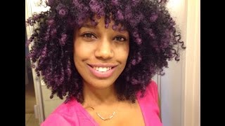 Purple Highlights On Black Hair | No Bleach    | Simplybiancaalexa