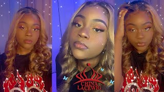 Black To Blonde Ombre Wig Install (Toooo Cuteee) Ft. Chinalacewig
