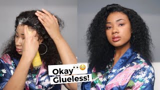Perfect Water Wave Lace Front Wig | Amazon + Glueless Lace Frontal Wig Install! | Vivi Babi Hair