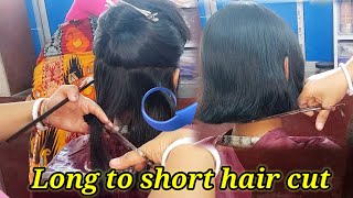 Long To Short Hair Cutting/ Kibhaabe 3Tte Shj Step Use Kre Long To Short Hair Cut Krbe L