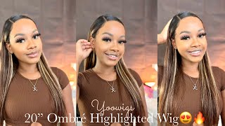 Must Have! 20" Ombre Highlighted Wig Install || Yoowigs || Beautifully Slayed