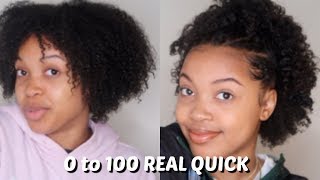 0 To 100 Real Quick | Hairstyles For Short Natural Hair | 3C 4A 4B