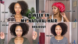 A Week In My Natural Hair Braidout Edition | Night Routine & Refreshing Curls