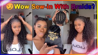 How To Sew-In Curly Hair On Short Natural Hair | Tribal Braids Style #Ulahair True Review