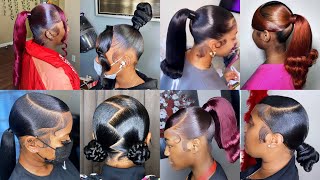 New & Latest Sleek Ponytail Hairstyles For Black Women // #Ponytailhairstyles