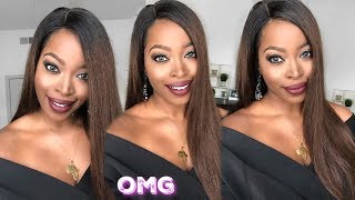 Omgherhair Did It Again! Ombre Silky Straight 4.5'' Deep Part Lace Front Wigs Pre-Plucked