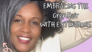 Grey Hair Transition 6 Months Update| Trim & Gray Hair  Transformation With  Extensions
