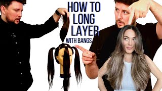 Long Hair Trend Curtain Bang Tutorial | Layers With Face Framing | How To