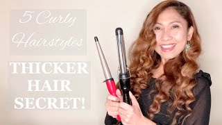 Natural Thicker Hair Secret! 5 Curly Hairstyle Tutorials