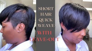 Mini Hair Tutorial Quick! Hair Bundles Short Weave W/Leave Out   Ft  #Elfinhair