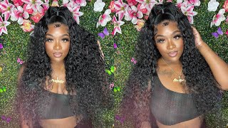 How To Slay Your Own Lace | Deep Wave Wig Install With Ponytail | Hermosa Hair