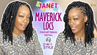 12" Maverick Locs  Lightweight Faux Loc Bob | Versatile Crochet Braids  Feat. Janet Collection