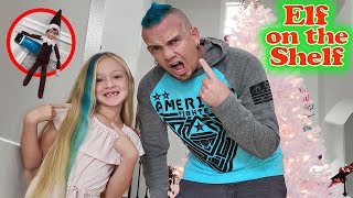 Evil Elf Chucky Pranks Dad & Dyes His Hair Blue!! Elf On The Shelf Day 4!