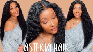 No Baby Hairs Needed  Flawless Curly 5X5 Closure Wig Install| Hd Skin Melt Lace Ft. Asteria Hair