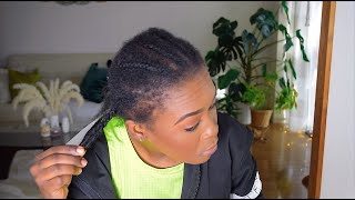 How I Transform & Sleek My Thin 4C Edges| Knotless Braids Curly Ponytail| Sleek Hairstyle 2022