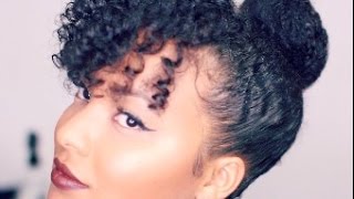 Faux Curly Bangs & High Bun | Natural Hairstyle