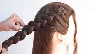 Cute Side Fishtail Braid Hairstyle For Wedding Season | Ponytail Hairstyle