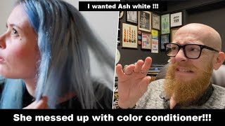 She Messed Up Her Hair With Color Conditioner - Hairdresser Reacts To Hair Fails