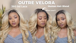 The Lace Is Undetectable!!! | Outre Human Hair Blend Velora | 360 Synthetic Hd Lace Frontal Wig