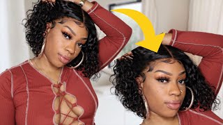 Trendy Baby Hairs + Curly Bob Lacefront Wig | Elfin Hair