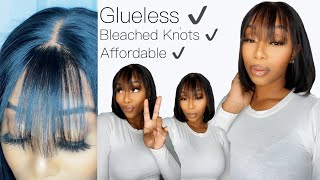 Glueless $100 Virgin Hair !! | Bang & Bob Wig Install | Throw On & Go ! | Ft Gorgius Hair