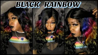 Bobbi Boss Mlf654 Fatima Synthetic Lace Front Wig Is Like A Rainbow  Under The Moon