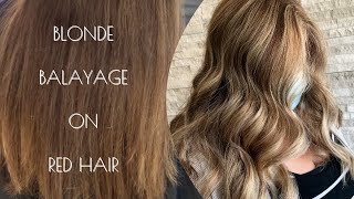 Foilayage | Creating Blonde Balayage On Red Hair