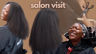New Stylist Cuts My Hair | Natural Hair Salon Visit On Type 4 Hair