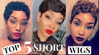 Top 5 Short Wigs Of All Time| All Under $20  Dizastrousbeauty