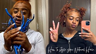 How To Style Your Natural Hair With No Heat | Heatless Curls