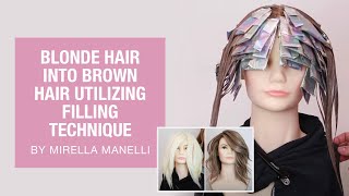 Blonde Hair Into Brown Hair Utilizing Filling Technique | Kenra Color