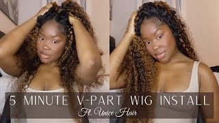 5 Minute Step By Step V-Part Wig Install Ft. Unice Hair | No Glue Or Product Needed! | Jessicanicole