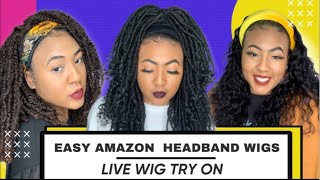 Part 2! Amazon Headband Wigs Coming Back  Cheap Headband Wig Review Wig Show & Tell