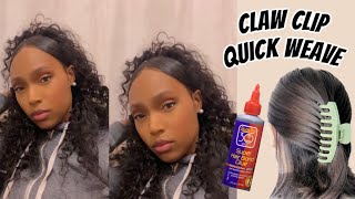 How To: Claw Clip Quickweave Half Up Half Down Using Deep Wave