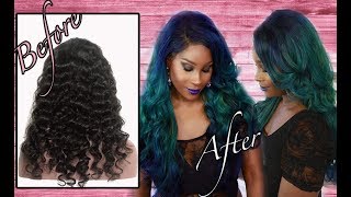 Blue Ombre Hair Coloring Tutorial! Ft Chinalacewig