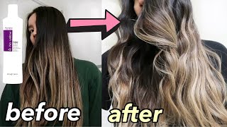 Purple Shampoo On Brown Hair With Blonde Highlights Before And After | How To Tone Brown Hair