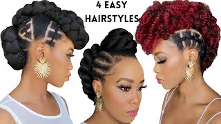 4 Quick & Easy Mohawk Hairstyles On Natural Hair /Tutorials / Protective Style / Tupo1