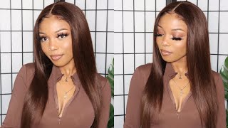 *Bomb* Silky Straight Brown T Part Closure Wig Ft. Unice Hair On Amazon | Xmscarey