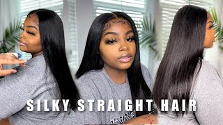*Highly Requested* How I Get My Wigs Silky Straight Ft. Hairinbeauty