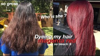 From Dark Brown Hair To... Red Hair :$$ | No Bleach