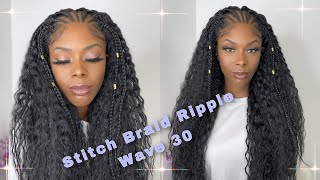 Affordable Braided Wig | Outre Braided Lace Front Wig - Stitch Braid Ripple Wave 30 | Hairsofly