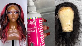 How To Color A Wig Pink Highlights | Black To Pink Hair