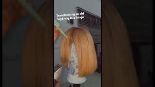 Transforming An Old 5By5 Bob Wig To A Fringe. #Viral #Hairstyle #Haircare #Hairstyles