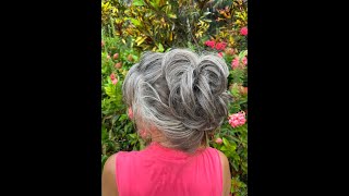 How To Grow Out Your Gray Hair With The Juvabun Messy Bun!