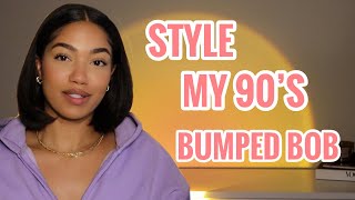 How I Style My Short 90'S Bob Ft. Aesty Cordless Flatiron | How I Straighten My Hair | Bumped B