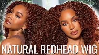 Natural Hairline & Curls?! Red Brown Kinky Curly Wig Install | Klaiyi Hair | Always Ameera