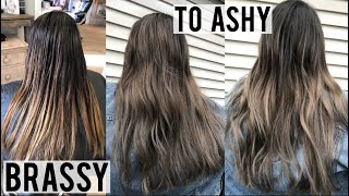 Ash Brown Hair Transformation Tutorial | How To Remove Unwanted Brassy Tones