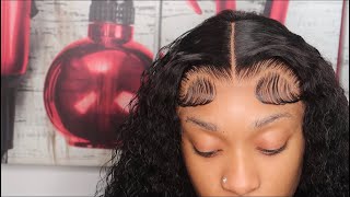 Watch Me Install This Transparent Curly Frontal Wig Ft Amanda Hair