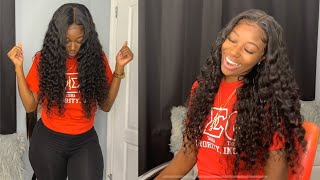  Must Watch  13X6 Loose Deep Frontal Wig Install Ft Wiggins Hair   Them Waves Tho