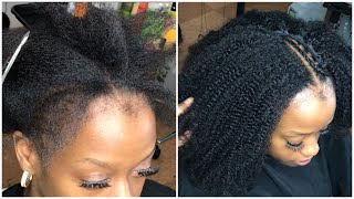 How To Blend Natural Leave Out With A Real 4C Hair Texture Bundles Sew In, No Heat | Curlsqueen Hair